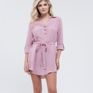 BLU PEPPER Waist Belt Shirt Dress NWT